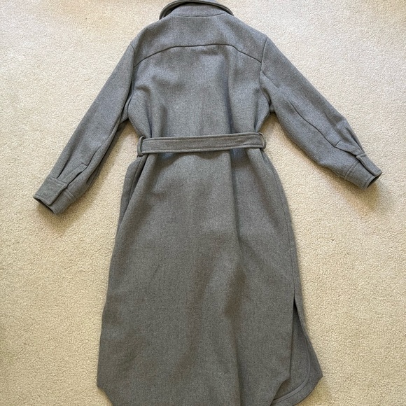 Topshop longline belted utility coat in gray size US 4 - Picture 7 of 12